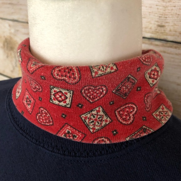 Vintage Western Navy Blue Turtle Neck Sweatshirt - Picture 5 of 7